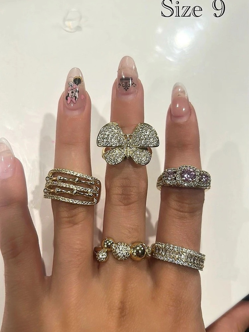Xuping Gold-Tone Rhinestone Jewelry Rings